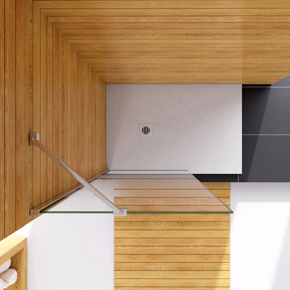 Box Doccia Walk In Parete Fissa - Vetro Temperato 8mm Anticalcare, 100x200 Cm, Barra Stabilizzatrice - Foto 4