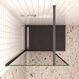 Walk In Parete Per Doccia Vetro Temperato 8mm Anticalcare 70-120 x 200cm con Bordo Nero Serigrafato Barra Stabilizzatrice da 90cm - Consegna gratuita