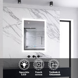 Aica Specchio Quadrato Da Bagno Specchio Cosmetico Con Illuminazione, Anti-appannamento, Luce Bianca Fredda 6000K, IP44 Resistente All'umidità, Vetro Senza Rame 70×50 cm Tipo6 Nessun Antiappannamento - Consegna gratuita