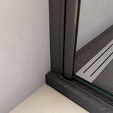 190cm Box Doccia Angolare Porta Battente Pieghevole con Parete Fissa in Vetro Temperato 5mm Anticalcare Barra Stabilizzatrice da 45cm Nera Opaca - Consegna gratuita