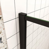 Walk In Parete Per Doccia Vetro Temperato 8mm Anticalcare 70-120 x 200cm con Bordo Nero Serigrafato Barra Stabilizzatrice da 90cm - Consegna gratuita