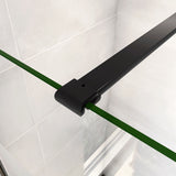 Walk in Doccia Due Pareti Vetro 8mm Temperato Anticalcare Antifrantumi Fascia Opaca Barra Stabilizzatrice 90cm Nera Opaca - Consegna gratuita