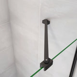 190cm Box Doccia Angolare Porta Battente Pieghevole con Parete Fissa in Vetro Temperato 5mm Anticalcare Barra Stabilizzatrice da 45cm Nera Opaca - Consegna gratuita