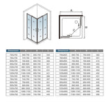 Box Doccia Angolare Porte Scorrevoli Vetro 6mm Temperato Trasparente Anticalcare Profilo Nero Opaco Piatto Doccia incluso - Consegna gratuita