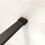 Walk in Doccia Due Pareti Vetro 8mm Temperato Anticalcare Antifrantumi Fascia Opaca Barra Stabilizzatrice 90cm Nera Opaca - Consegna gratuita