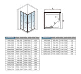 Box Doccia Angolare Porte Scorrevoli Vetro 6mm Temperato Trasparente Anticalcare Profilo Nero Opaco Piatto Doccia incluso - Consegna gratuita