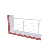 Ringhiera Parapetto in Alluminio Nero Opaco o Argento Opaco 200x100cm a Fissaggio a Pavimento, con supporto di collegamento a Parete - Consegna gratuita