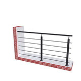 Ringhiera Parapetto in Alluminio Nero Opaco o Argento Opaco 200x100cm a Fissaggio a Pavimento, con supporto di collegamento a Parete - Consegna gratuita