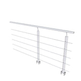 Ringhiera Parapetto in Alluminio Nero Opaco o Argento Opaco 200x100cm a Fissaggio a Pavimento, con supporto di collegamento a Parete - Consegna gratuita