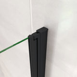 Parete Doccia Per Vasca da Bagno 130x140 cm 3 Ante Movibili Pieghevoli a Libro in Vetro Temperato 6 mm Trasparente Anticalcare Telaio Nero Opaco - Consegna gratuita