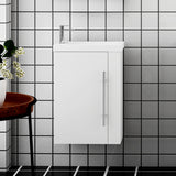 Aica Mobile Bagno Monoblocco Sospeso 44×23×60 cm per Piccoli Spazi con Maniglia e Lavabo in Alluminio - Consegna gratuita