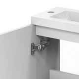 Aica Mobile Bagno Monoblocco Sospeso 44×23×60 cm per Piccoli Spazi con Maniglia e Lavabo in Alluminio - Consegna gratuita