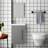 Aica Mobile Bagno Monoblocco Sospeso 44×23×60 cm per Piccoli Spazi con Maniglia e Lavabo in Alluminio - Consegna gratuita