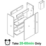 Aica Mobile Bagno Monoblocco Sospeso 44×23×60 cm per Piccoli Spazi con Maniglia e Lavabo in Alluminio - Consegna gratuita