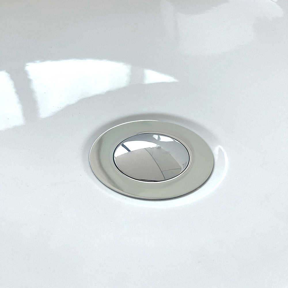 Vasca da Bagno a Isola Freestanding in Acrilico da 150x72x65 cm, Colore Bianco, Forma di Barca Ovale