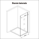 190cm Box Doccia Angolare Porta Battente Pieghevole con Parete Fissa in Vetro Temperato 5mm Anticalcare Barra Stabilizzatrice da 90cm Nera Opaca - Consegna gratuita