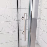 185cm Box Doccia Angolare Porta Girevole Battente con Parete Fissa in Vetro Temperato Trasparente 5mm Profilo Cromo Lucido - Consegna gratuita