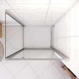 185cm Box Doccia Angolare Porta Girevole Battente con Parete Fissa in Vetro Temperato Trasparente 5mm Profilo Cromo Lucido - Consegna gratuita