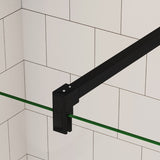 Parete Fissa Doccia Walk In Vetro Temperato Trasparente Anticalcare 6mm con Barra Stabilizzatrice Nero Opaco - Consegna gratuita