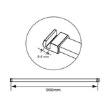 Parete Fissa Doccia Walk In Vetro Temperato Trasparente Anticalcare 6mm con Barra Stabilizzatrice Nero Opaco - Consegna gratuita