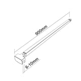 Box Doccia Walk In Parete Fissa in Vetro Temperato 6 mm Anticalcare Multi Fasce Satinate Opache con Barra Stabilizzatrice Regolabile - Consegna gratuita
