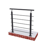 Ringhiera Parapetto in Alluminio Argento o Nero Opaco 100x100cm per interni ed esterni a Fissaggio a Pavimento Nero opaco - Consegna gratuita