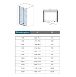 Aica 195 cm Porta Doccia Per Nicchia Battente e Pieghevole a Libro In Vetro Temperato Trasparente Anticalcare Da 6 mm - Consegna gratuita