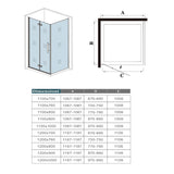 Aica 195 cm Box Doccia Angolare Porta Battente e Parete Fissa Vetro 6 mm Temperato Anticalcare Barra Stabilizzatrice - Consegna gratuita