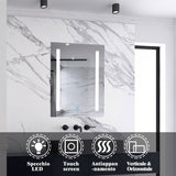 Aica Specchio Quadrato Da Bagno Specchio Cosmetico Con Illuminazione, Anti-appannamento, Luce Bianca Fredda 6000K, IP44 Resistente All'umidità, Vetro Senza Rame 70×50 cm Tipo2 Antiappannamento - Consegna gratuita