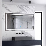 Aica Specchio Quadrato Da Bagno Specchio Cosmetico Con Illuminazione, Anti-appannamento, Luce Bianca Fredda 6000K, IP44 Resistente All'umidità, Vetro Senza Rame 100×60 cm Tipo3 Antiappannamento - Consegna gratuita