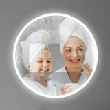 Aica 90/100/120cm Interruttore Tocco, Antiappannamento, Specchio Tondo, IP44, Retroilluminato - Consegna gratuita