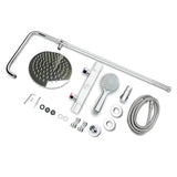 AICA Colonna Doccia con Miscelatore Termostatico, Set Doccia Completo, Soffione Doccia Tondo in Acciaio Inox, Altezza Regolabile, Rubinetto Doccia, Matt Black / Cromato - Consegna gratuita