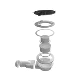 Piletta doccia bianco extra sottile per piatti doccia diametro 90 mm coperchio in ABS cromato, tubo flessbile da 300-1000mm - Consegna gratuita