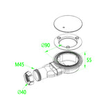 Piletta doccia sifone bianca extra sottile per piatti doccia diametro 90 mm coperchio in ABS cromato - Consegna gratuita