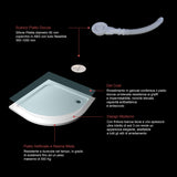 Piatto Doccia Semicircolare 80x80cm/90x90cm Bianco Spessore di 3 cm in Pietra Artificiale e Resina Minerale Mista Piletta Extra Piatta Sottile e Tubo inclusi - Consegna gratuita