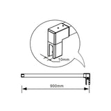 Walk in Doccia Due Pareti Vetro 8mm Temperato Anticalcare Antifrantumi Fascia Opaca Barra Stabilizzatrice 90cm Nera Opaca - Consegna gratuita