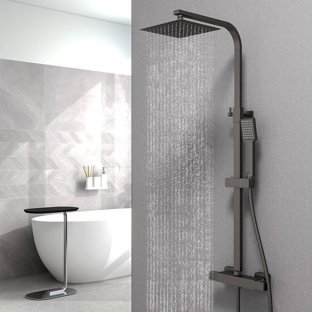 Soffione doccia a pioggia ad alta pressione da 25,4 cm con combo portatile, aggiornamento del braccio di estensione regolabile in altezza, soffione doccia in acciaio inox, supporto doccia in ottone Soffione doccia a pioggia ad alta pressione da 25,4 cm con combo portatile, aggiornamento del braccio di estensione regolabile in altezza, soffione doccia in acciaio inox, supporto doccia in ottone