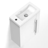 Aica Mobile Bagno Monoblocco Sospeso 44×23×60 cm per Piccoli Spazi con Maniglia e Lavabo in Alluminio - Consegna gratuita