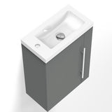 Aica Mobile Bagno Monoblocco Sospeso 44×23×60 cm per Piccoli Spazi con Maniglia e Lavabo in Alluminio - Consegna gratuita