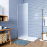 Walk In Parete Fissa per Doccia in Vetro Temperato 6mm Satinato Opaco Anticalcare Senza Braccio - Consegna gratuita