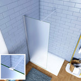 Walk In Parete Fissa per Doccia in Vetro Temperato 6mm Satinato Opaco Anticalcare 85x195 F. Braccio Piatto 140cm Tagliabile - Consegna gratuita