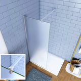 Walk In Parete Fissa per Doccia in Vetro Temperato 6mm Satinato Opaco Anticalcare 85x195 H. Braccio 140cm Tagliabile - Consegna gratuita