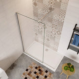 Box Doccia Walk In Parete Fissa in Vetro Temperato da 10mm Trasparente Anticalcare Barra Stabilizzatrice da 73-120cm regolabile meccanicamente Sì - Consegna gratuita