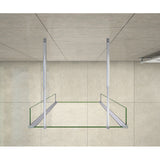 Aica 200cm Walk In Parete Per Doccia Vetro Trasparente Anticalcare Doppia Paretina Mobile Da 30 cm e Doppia Barra Stabilizzatrice - Consegna gratuita