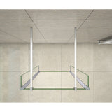 Aica 200cm Walk In Parete Per Doccia Vetro Trasparente Anticalcare Doppia Paretina Mobile Da 30 cm e Doppia Barra Stabilizzatrice - Consegna gratuita