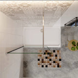 Box Doccia Walk In Parete Fissa in Vetro Temperato da 10mm Trasparente Anticalcare Barra Stabilizzatrice da 73-120cm regolabile meccanicamente - Consegna gratuita