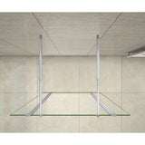 Aica 200cm Walk In Parete Per Doccia Vetro Trasparente Anticalcare Doppia Paretina Mobile Da 30 cm e Doppia Barra Stabilizzatrice - Consegna gratuita