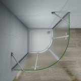 Aica 195 cm Box Doccia Semicircolare Vetro 6 mm Temperato Satinato/Opaco Anticalcare Con Barra Stabilizzatrice varie dimensioni - Consegna gratuita