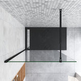 Box Doccia Walk In Parete Fissa in Vetro Temperato da 10mm Trasparente Anticalcare Barra Stabilizzatrice Nero Opaco - Consegna gratuita