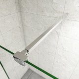 Box Doccia Walk In Parete Fissa in Vetro Temperato da 10mm Trasparente Anticalcare con Doppia Barra Stabilizzatrice da 90cm snodabile e tagliabile - Consegna gratuita